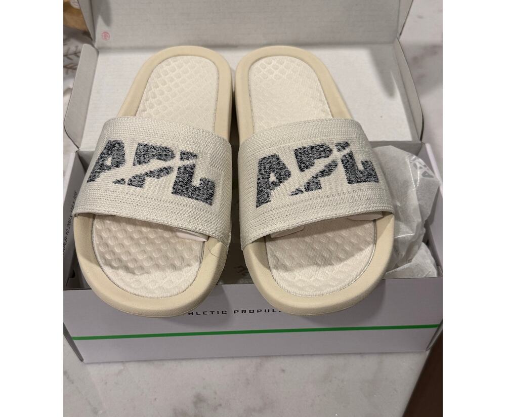 APL Women’s Big Logo Techloom Slide – Pristine/Heather Grey | Size 6 | NEW